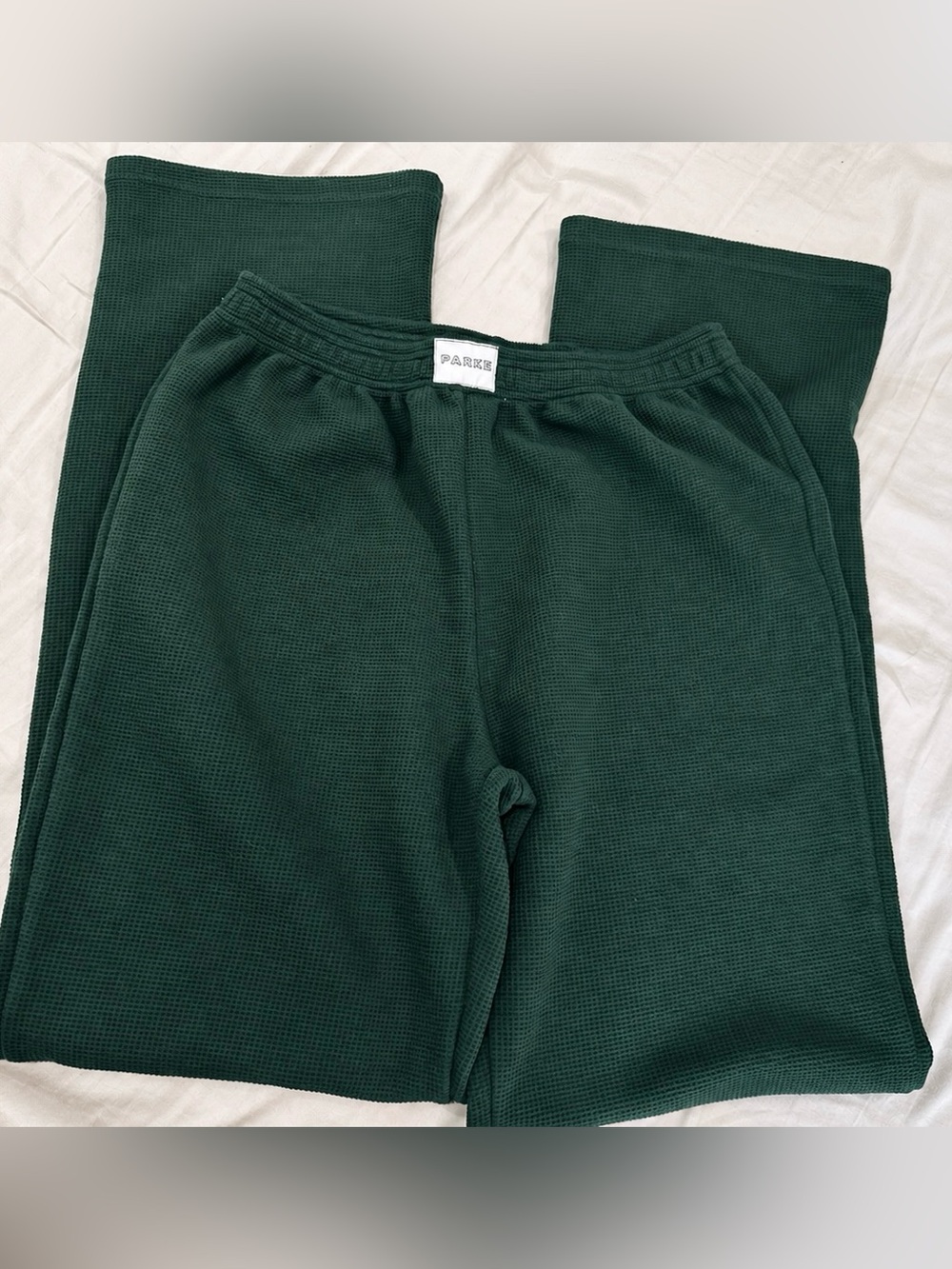 NWT PARKE Waffle Knit Pants in Forest Green Size XS